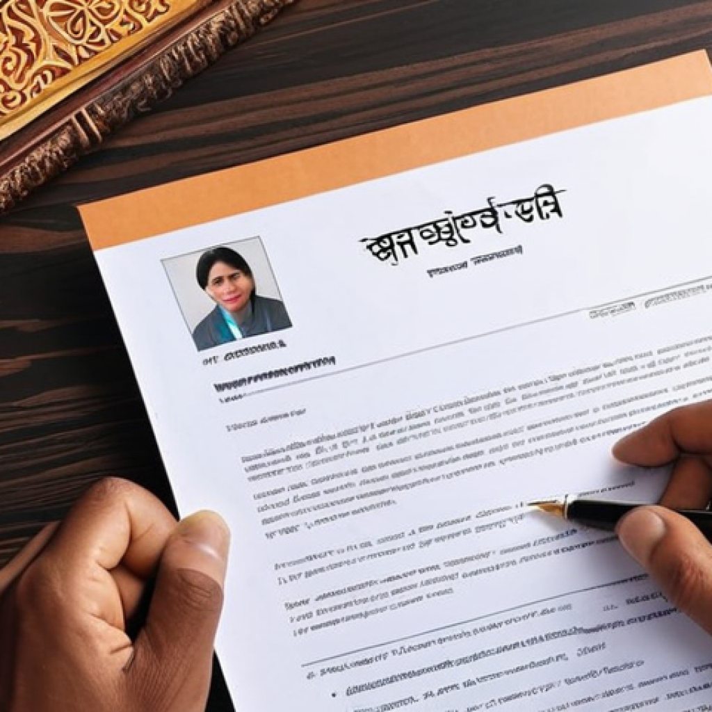 ** A professional translator confidently presenting a well-structured cover letter, highlighting their language proficiency and cultural awareness. Bengali script prominently displayed.

**