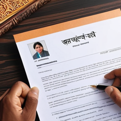 Home 15 ** A professional translator confidently presenting a well-structured cover letter, highlighting their language proficiency and cultural awareness. Bengali script prominently displayed.
**