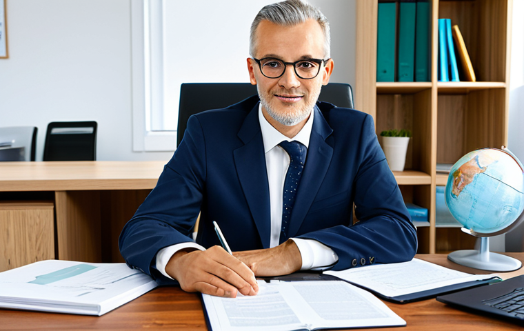 **

A professional translator, fully clothed in modest office attire, sitting at a desk with a computer. Books and papers are neatly arranged around the workspace. The background is a bright, modern office setting. Perfect anatomy, correct proportions, natural pose, well-formed hands, proper finger count. Safe for work, appropriate content, family-friendly, professional.

**