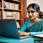 Home 17 통번역사 통역가 윤리 - A professional Bengali translator at a modern desk, focused on maintaining translation quality with ...